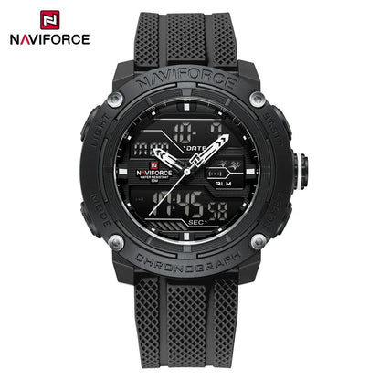 NAVIFORCE Sport Watch for Men Waterproof Dual Display Quartz Wristwatch Mens Digital Date Clock Military Stopwatch Reloj Hombre