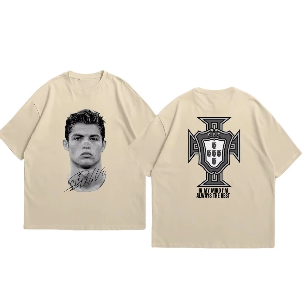 Cristiano Ronaldo Soccer Superstar Super Fashion Print Short Sleeve Cotton T-shirt Men Women Worn American Style