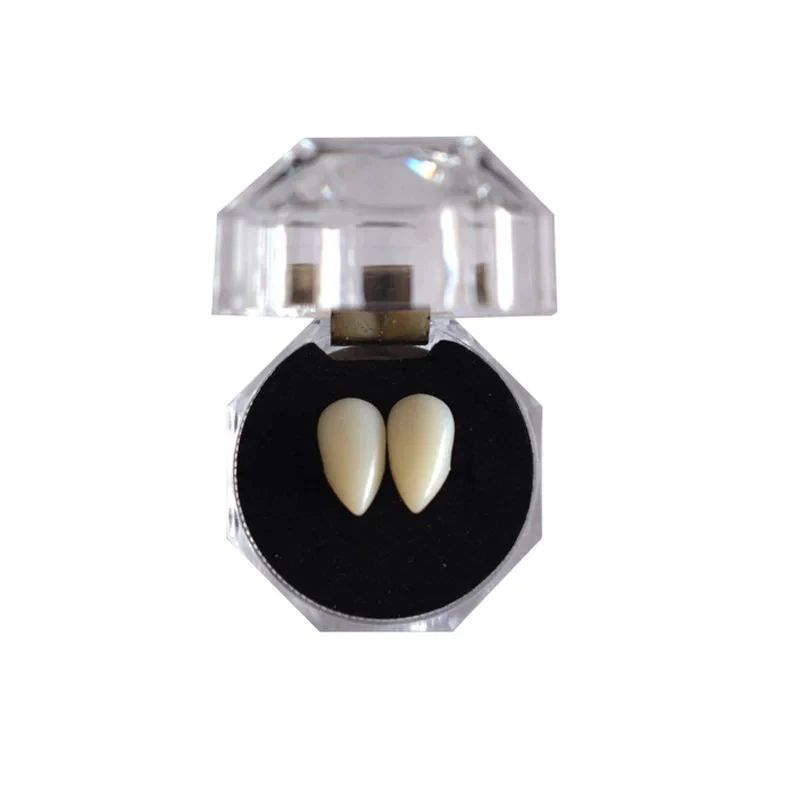 1-5pcs Vampire Teeth Fangs Dentures Props Halloween Costume Props False Teeth Solid Glue Denture Adhesive Halloween Party Decor
