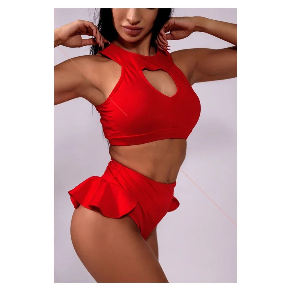 New Shorts Women Skirts Pants High Waist Pole Dance Ruffled Hot Short Pant Sports Mini Tight Pleated Fitness Yoga Shorts Summer