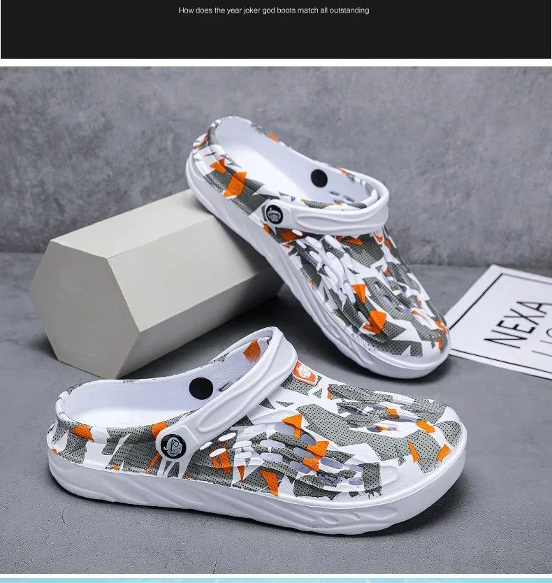 2025 New Fashion Sandals Men Clog Sandals Comfortable Breathable Beach Sandals Men Women Clogs Slippers Soft Bottom Men Shoes