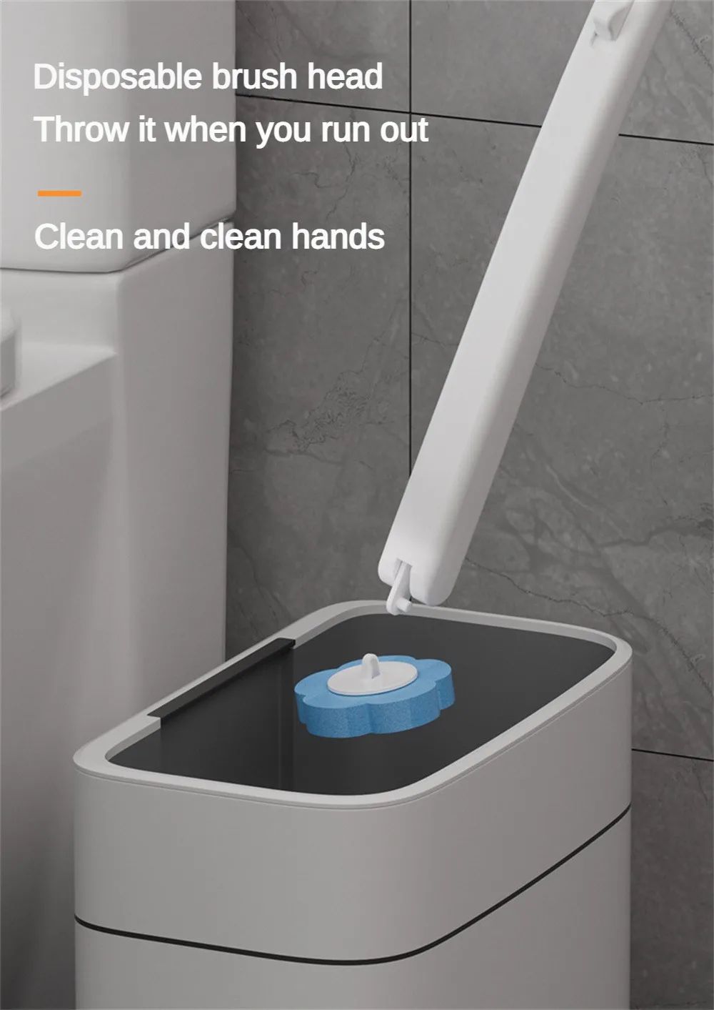 Disposable Toilet Brush Wall-Mounted Cleaning Tool for Bathroom Replacement Brush Head Toilet Cleaning Brush Set Wc Accessories