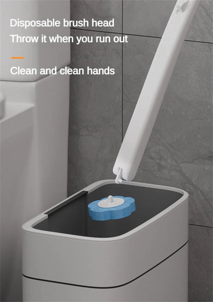 Disposable Toilet Brush Wall-Mounted Cleaning Tool for Bathroom Replacement Brush Head Toilet Cleaning Brush Set Wc Accessories