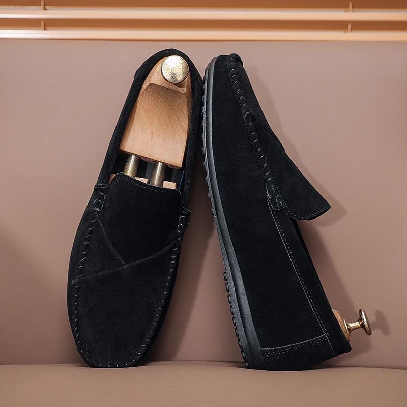 Fashion Suede Men Casual Shoes Male Lazy Shoes Breathable Comfort Slip-on Mens Driving Shoes Luxury Brand Loafers Moccasins