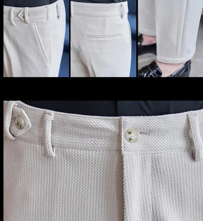 Calças de Terno Masculinas, Calças de Vestir Slim Modernas, Calças Brancas Pretas Azuis Verdes Pantalones Hombre Outono/Inverno Masculino, Novidade 2025