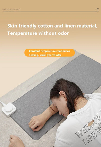 Intelligent Electric Heating Mouse Pad Winter Hand Warmer Computer Desk Heated Mat Office Desk Warming Pad Keyboard Table Mat
