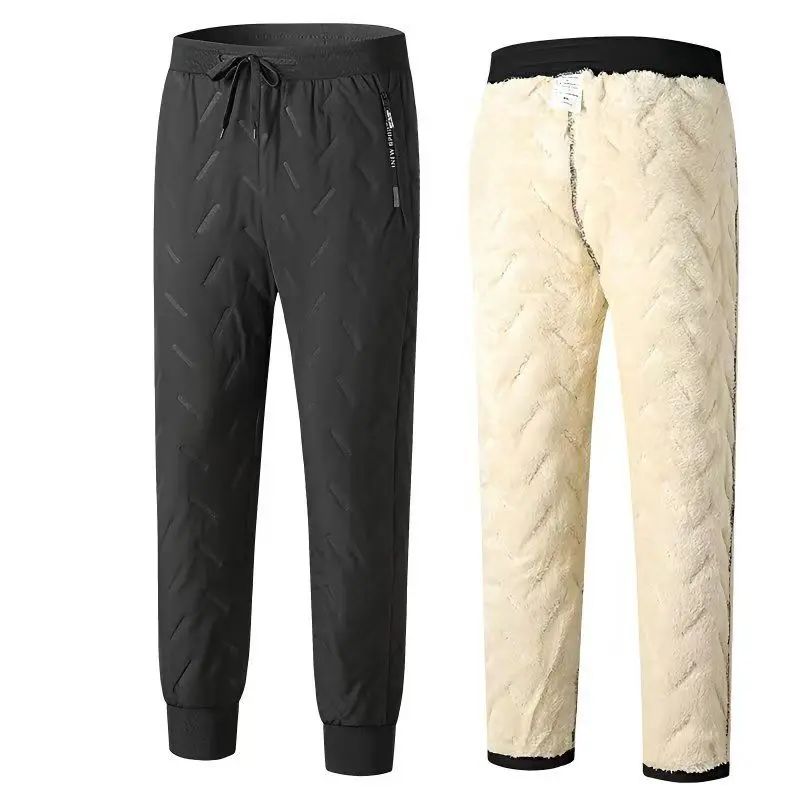 Animal Game 2 Pack Plush Thick Fleece Waterproof Casual Pants Man Winter Windproof Pants Warm Pants Lambswool Thermal Trousers