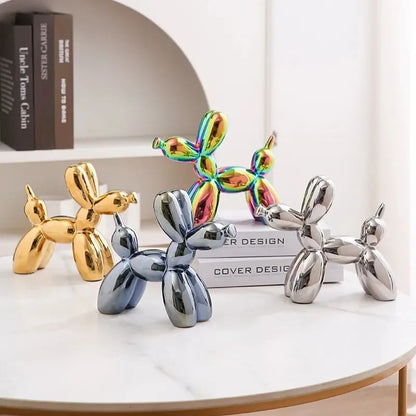 11/21CM Mini Ceramic Balloon Dog Sculpture Abstract Ornament Study Room Statue Home Office Accessories Festival Decoration ?