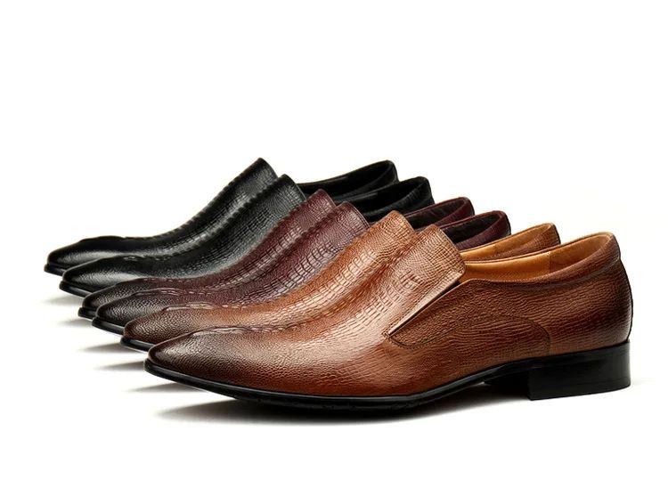 Handmade Mens Wedding Oxford Shoes Black Blue Genuine Leather Flat Dress Shoes Crocodile Pattern Summer Business Formal Loafers