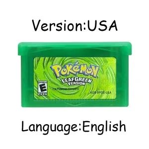 Jogo GBA Série Pokémon Cartucho de Videogame 32 Bits Cartão de Console Pokémon Emerald FireRed LeafGreen Ruby Sapphire Multi-idioma