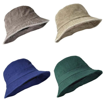 Korean Big Head Washed Denim Bucket Hats Men Cotton Sun Hat Plus Size 64cm Oversize Bob Panama Unisex Big Size Fisherman Cap