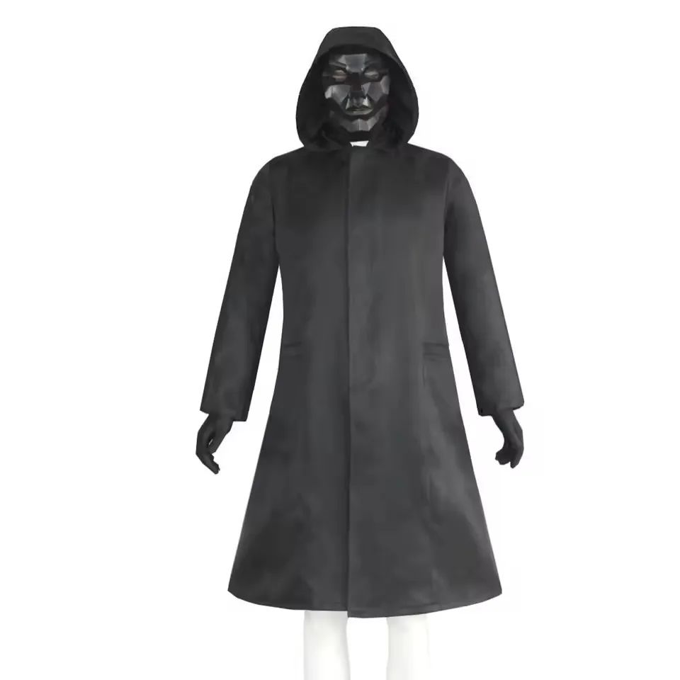 Adult Calamari Game Cosplay Costume With Gloves Black Triangle Disguise Round Square Carnival Party Medieval Coat Mask Set Hallo