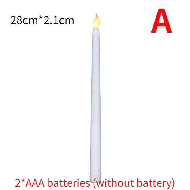 4/1PCS Long Christmas LED Candle Flameless Pointed Candle Light Battery Powered Church Flickering Candle Light Home Decoration