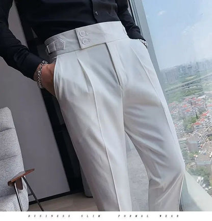 Calça Masculina Nadir Coffee Color Clássica Estilosa Paris Botão Prega Única Emagrece Suaviza Sua Silhueta Calça Social Casual