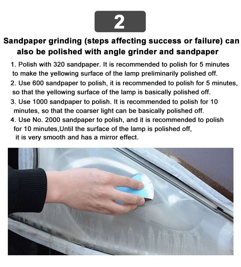 Spray Restaurador de Faróis para Carro Revestimento Anti-Oxidação Agente Polidor de Lâmpadas de Carro Restauração de Arranhões Limpeza de Sujeira