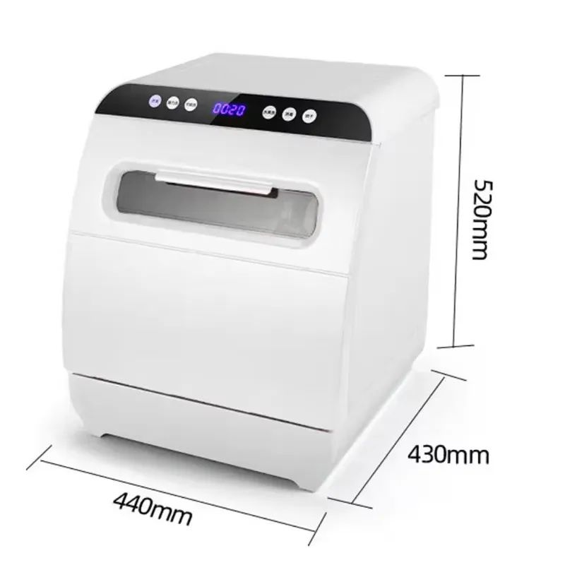 Portable Mini Dishwasher Countertop Automatic Tableware Washer Sterilizer Smart Kitchen Appliance for Home Office Compact