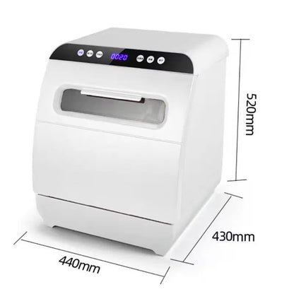 Portable Mini Dishwasher Countertop Automatic Tableware Washer Sterilizer Smart Kitchen Appliance for Home Office Compact