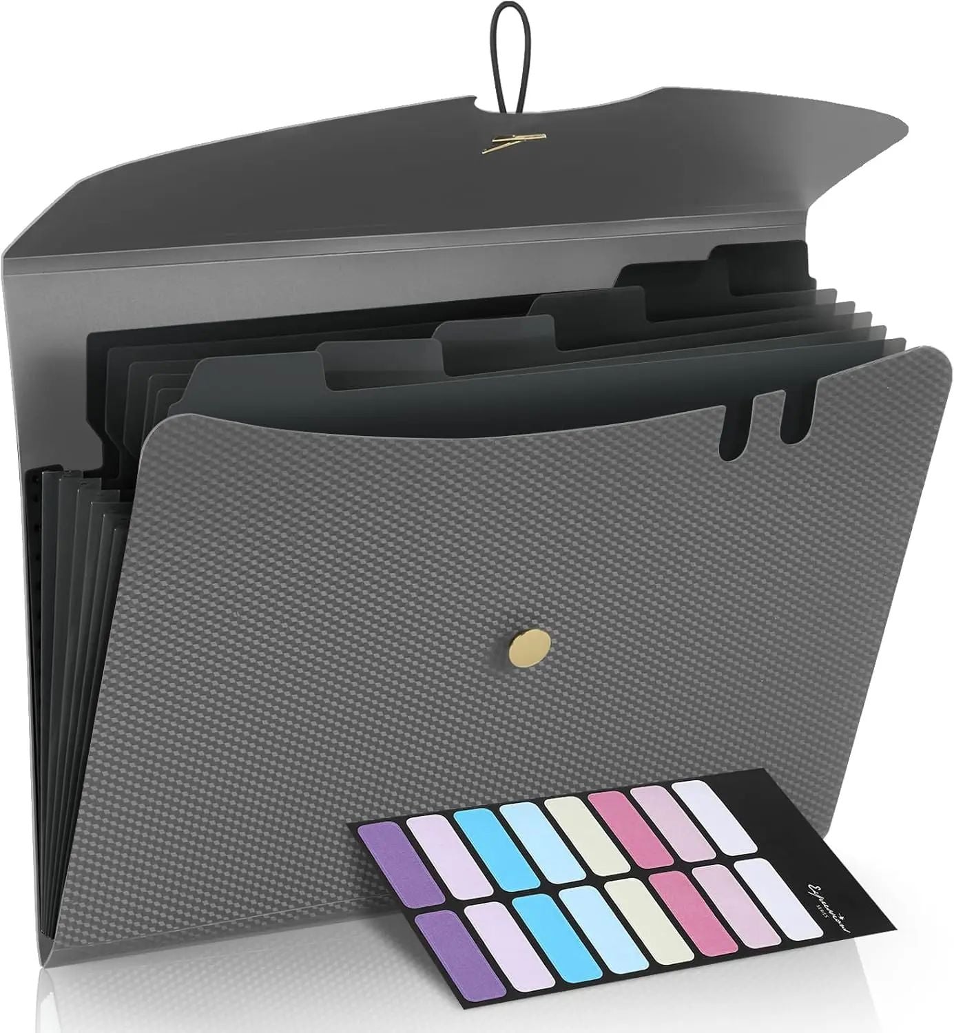 Expandable File Folder, Letter Size Organ Organizer, 5 File Pockets, Portable Organizer for School Office Supplies