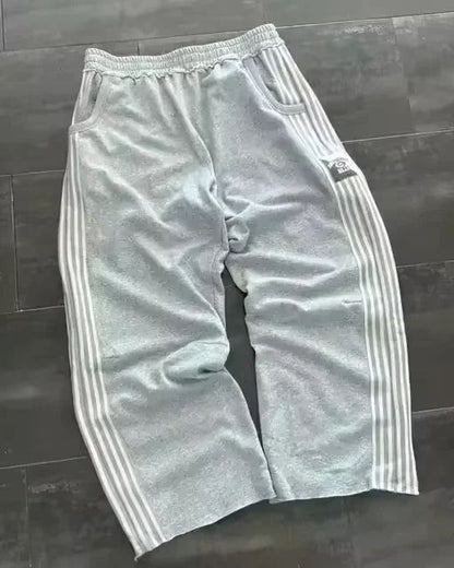 Calça Moletom Bordada Su Jogger Hip Hop Rosa Casual Cintura Elástica Masculina Americana Marinho Y2K Moeda Berlim Street Estilo Anos 2000