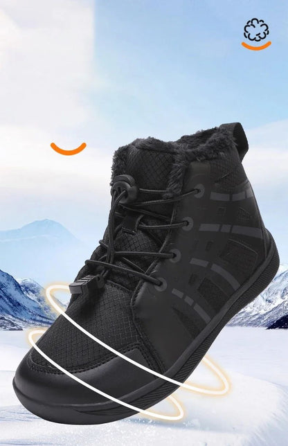 Fashion Kids Snow Boots Wide ToeBox Shoes Kid's Waterprof Barefoot Sneakers Boys Girls Warm Cotton Lightweight Non-slip Sneakers