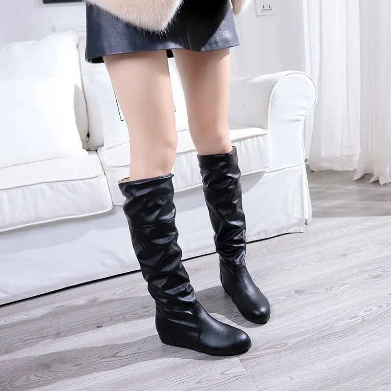 Flat Shoes Spring Autumn Women High Boots Long Western Cowboy Boots Women Footwear Large size 35-43 2024 Mid-Calf Boots Women