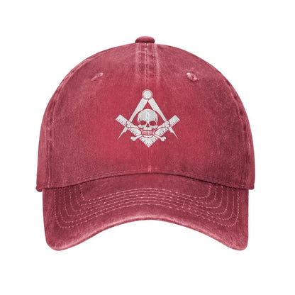 Bonés de beisebol de brim com caveira e ossos cruzados, bússola quadrada, maçonaria, boné casquette, chapéu unissex masculino e feminino