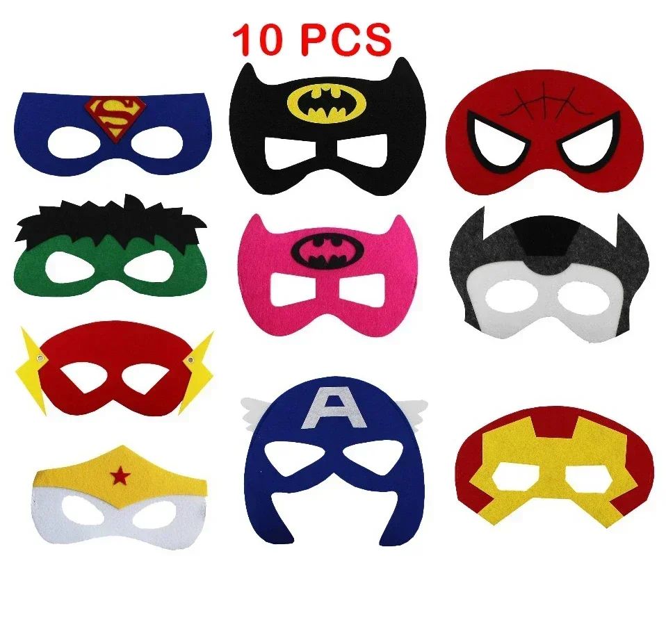32/28/10 Pcs/Lot Superhero Mask Cosplay Christmas Halloween  Carnival Party Props  Birthday Felt  Masquerade