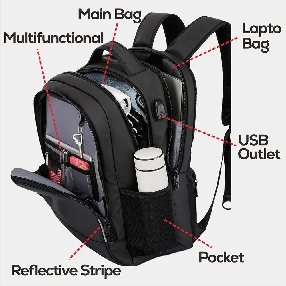 Mochila SWISS MILITARY Masculina para Notebook Negócios Viagem Mochila 17 Polegadas Fashion Escolar Impermeável USB Grande Capacidade mochila