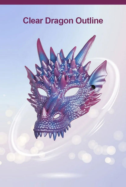 Party Supplies Pearl Blue Dragon Mask 3D Printing Dragon Knight Mask Cosplay Mask Halloween Mask Party Costume Props