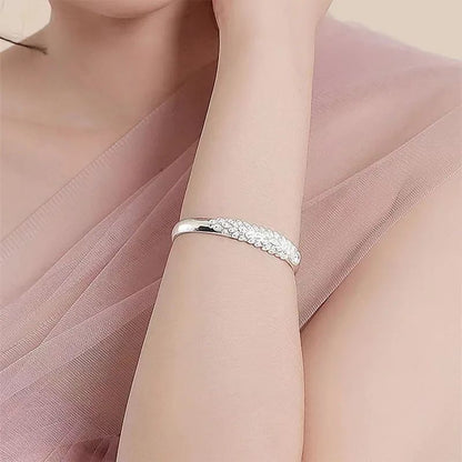 Pulseira Feminina Pavão Vazado de Prata Esterlina 925 Textura de Luxo Aberta Presente de Joias Originais para Festa