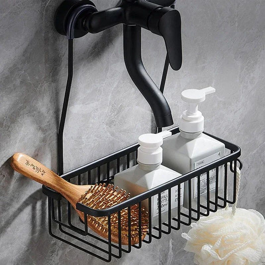 Aluminium Bathroom Shelf Without Drilling, Shower Shelf Shelves Shampoo Holder, Basket Storage Organizer Bathroom Accessories
