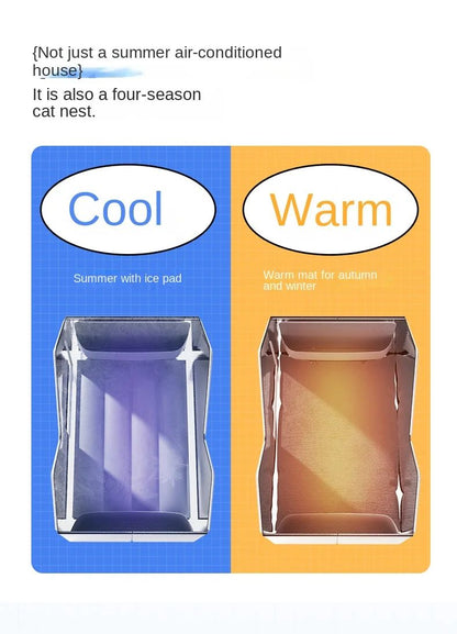 Casa com Ar Condicionado para Gatos, Verão, Ferramenta de Resfriamento para Gatos, Ninho, Casa de Gelo para Cães, Quatro Estações, Casa de Gelo para Gatos e Pets