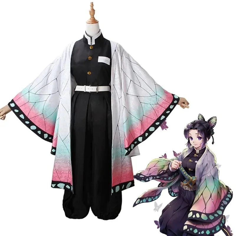 2026 Kochou Shinobu Cosplay Costumea Kochou Uniforms Wigs Hairs Halloween For Kids Adult Cos Party