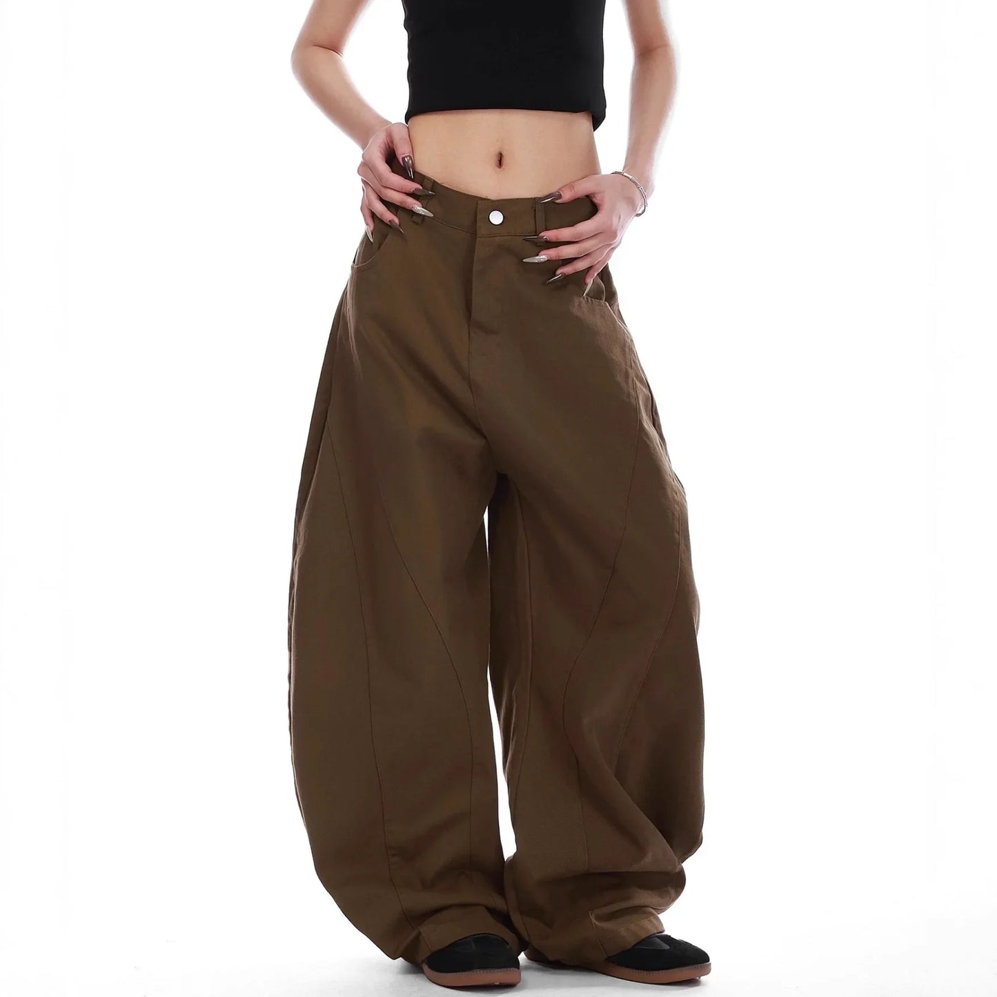 Retro American Star Letter Embroidery Wide Leg Jeans Men's Loose Long Trousers Workwear Pants Summer Denim Low Waist Straight