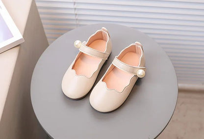 Girls Black Leather Shoes for Wedding Party Back To School Flats Kids Mary Janes Simple Classic Soft Anti-skid Kids Casual Shoes
