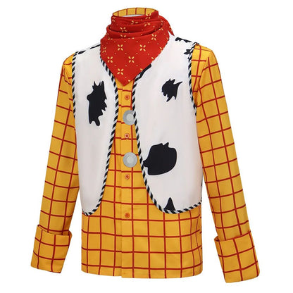 Movie Story Woody Cosplay Costume Story Halloween Woody Tracy cosplay Shirt Vest Bandana Sheriff role-playing costume