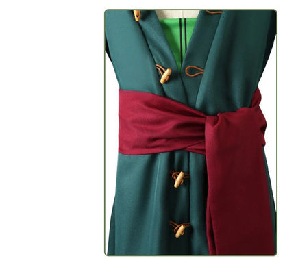 Roronoas Cosplay Costume Anime Kimono Robe Zoro Cloak Uniform Halloween Outfits With Earrings For Comic Con