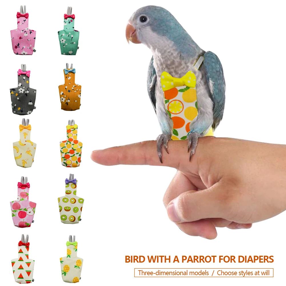Fralda para Papagaio Roupa de Voo Fralda Papagaio Periquito Pombo Pássaro de Estimação Médio Grande