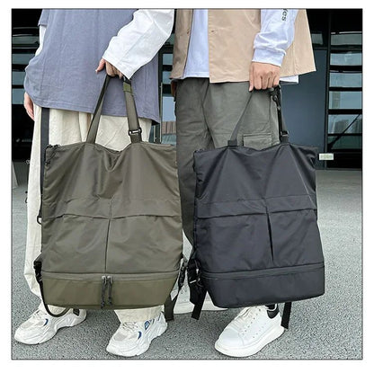 Mochila Unissex de Grande Capacidade Masculina e Feminina Mochilas de Nylon Impermeáveis Esportivas Modernas Mochilas Escolares Portáteis de Lazer Viagem