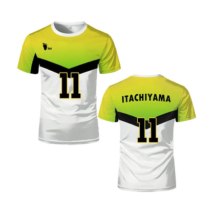 Japanese Anime Haikyuu Jersey Itachiyama Institute Kiyoomi Sakusa Cosplay Man T-Shirts Sports Gym Oversized Men/Women Y2k Tees