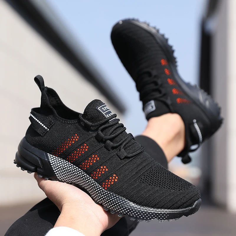 Tênis Masculino Casual Malha Leve Respirável Solado Macio Sapatos de Corrida Slip-on Masculino Sapatilhas Mocassins Calçados Esportivos Zapatos Hombre