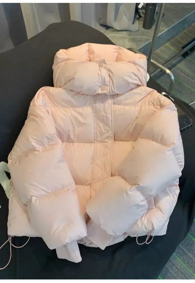 Hooded Cotton Jacket Women 2025 New Thickened Warm Long Sleeved Outwear Winter Korean Loose Solid Color Versatile Short Coat