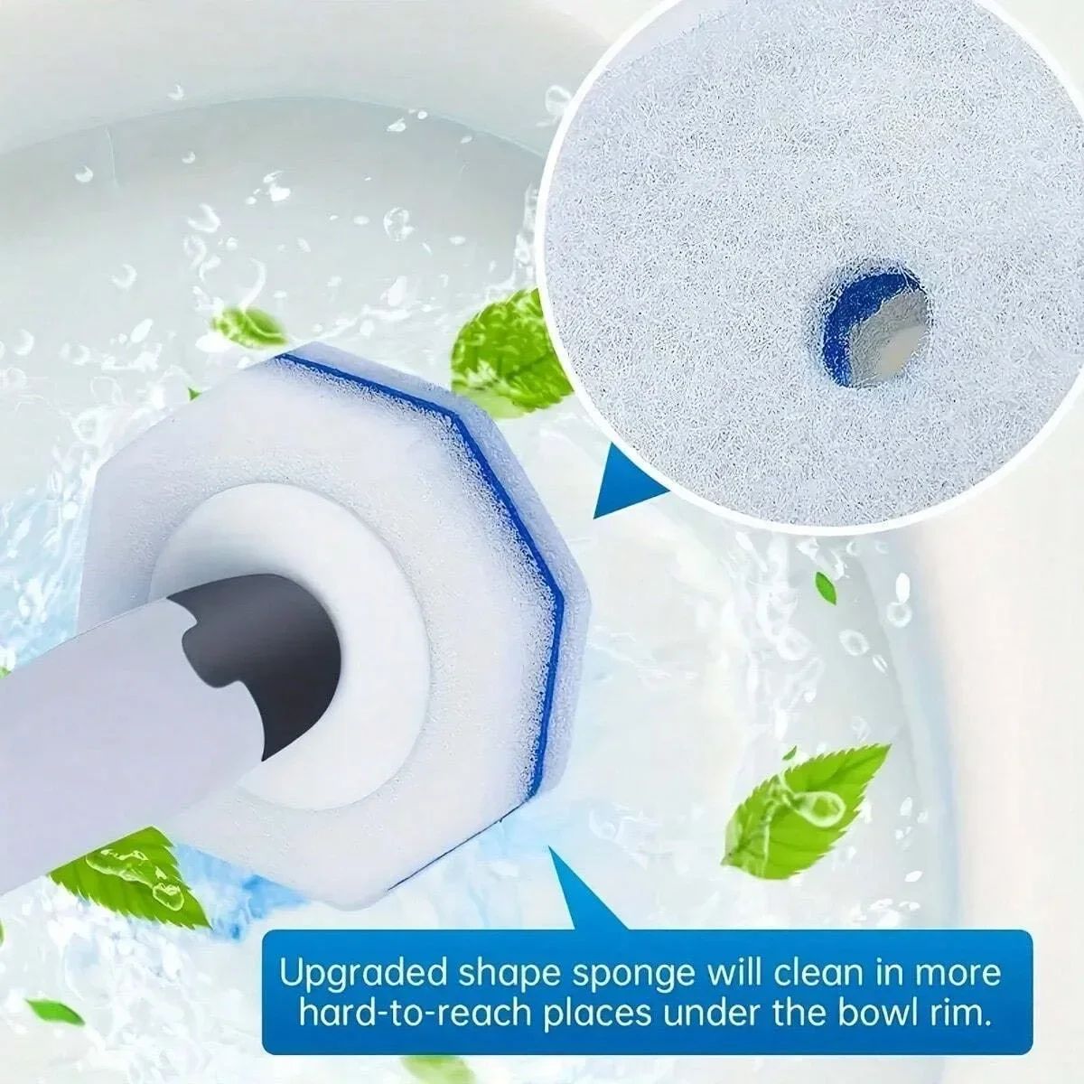 2/10/20pcs Escova de Vaso Sanitário Atualizada com Cabo, Refis de Cabo de Limpeza Descartáveis Compatíveis com Vaso Sanitário