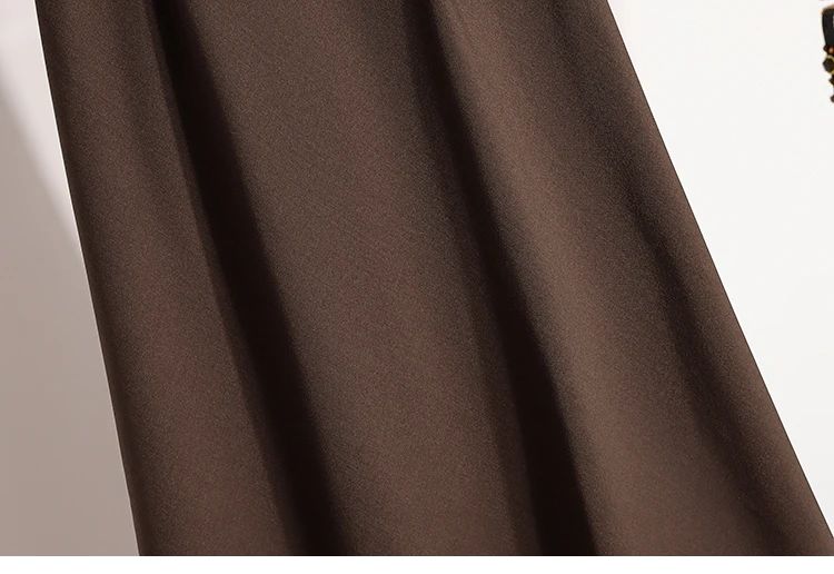 A-Line Mini Skirt High Waist Mid Length Skirts Women's Slimming Black Autumn Elastic Waist Design Solid Color Versatile Skirt