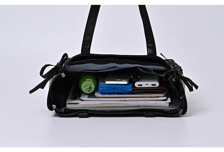 Japanese Kawaii Girls Itabag Large Capacity PU Leather Shoulder Bag Bow Ribbon Lolita JK Handbags Ita Bag Y2K Handbags Purse