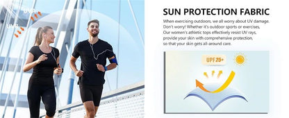 Women's Compression Shirt Short Sleeve Athletic Yoga Running T-Shirt Summer Gym Workout Quick Dry Stretchy Tees Tops Baselayer