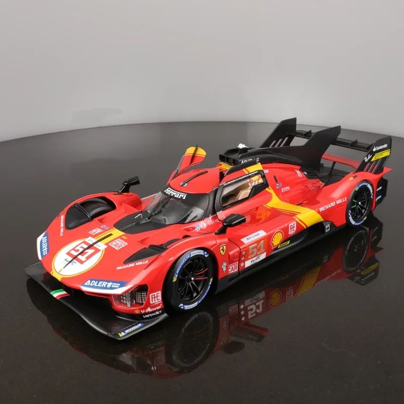 Em Estoque Novo Bburago 1:43 24h Le Mans Ferrari 499p 2024 #50 Carro de Corrida Liga Miniatura Diecast Modelo Brinquedo Embalagem de Presente