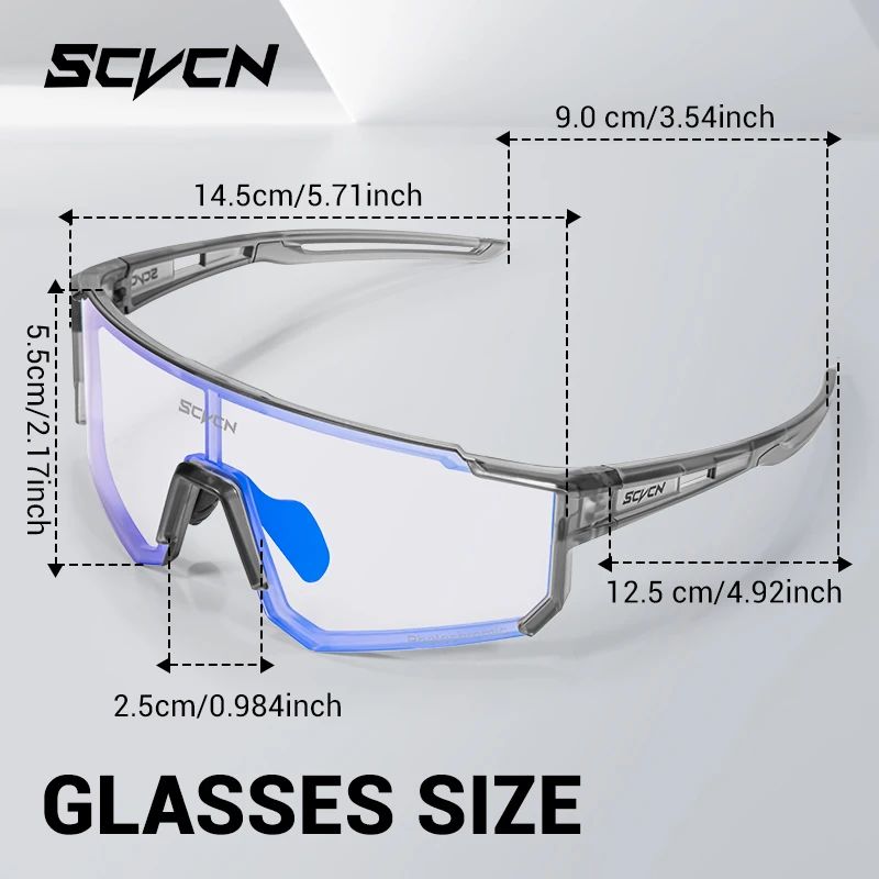 Óculos de Sol Fotocromáticos SCVCN Óculos de Ciclismo para Esportes ao Ar Livre Masculino Feminino MTB Escalada Óculos de Condução para Bicicleta Novo