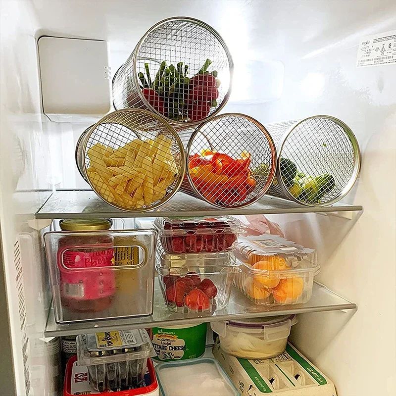 High - Quality Circular Stainless Steel Rolling BBQ Basket - Sturdy Wire Mesh Cylinder - Ideal for Outdoor Camping Barbecuing