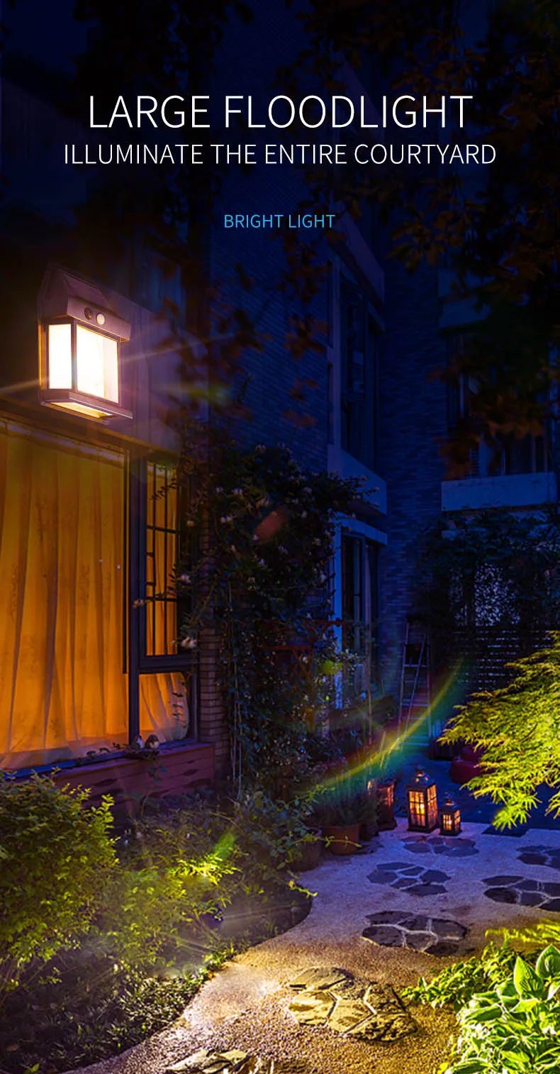 Powerful Solar Wall Light Outdoor Waterproof LED Lamp House Garden Fence Decoration Light Sensor Solar Energy Wall Lantern LED